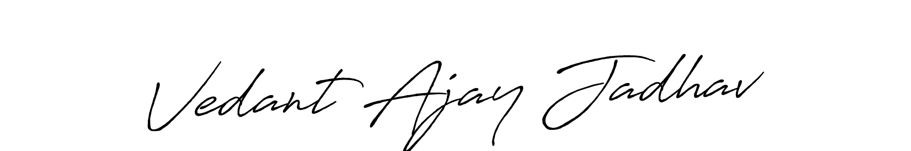 Create a beautiful signature design for name Vedant Ajay Jadhav. With this signature (Antro_Vectra_Bolder) fonts, you can make a handwritten signature for free. Vedant Ajay Jadhav signature style 7 images and pictures png