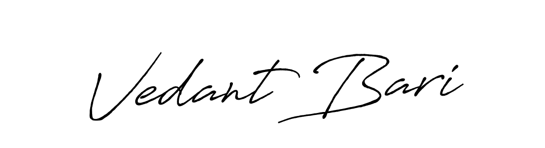 Antro_Vectra_Bolder is a professional signature style that is perfect for those who want to add a touch of class to their signature. It is also a great choice for those who want to make their signature more unique. Get Vedant Bari name to fancy signature for free. Vedant Bari signature style 7 images and pictures png