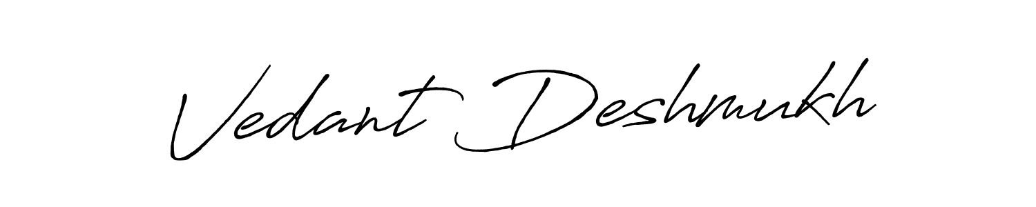 How to make Vedant Deshmukh signature? Antro_Vectra_Bolder is a professional autograph style. Create handwritten signature for Vedant Deshmukh name. Vedant Deshmukh signature style 7 images and pictures png