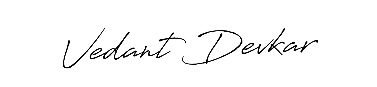 if you are searching for the best signature style for your name Vedant Devkar. so please give up your signature search. here we have designed multiple signature styles  using Antro_Vectra_Bolder. Vedant Devkar signature style 7 images and pictures png