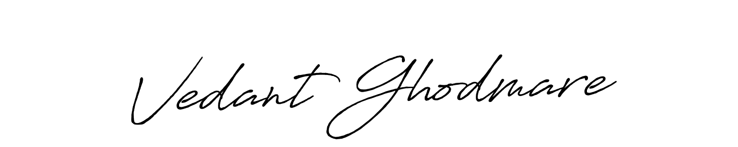 Create a beautiful signature design for name Vedant Ghodmare. With this signature (Antro_Vectra_Bolder) fonts, you can make a handwritten signature for free. Vedant Ghodmare signature style 7 images and pictures png