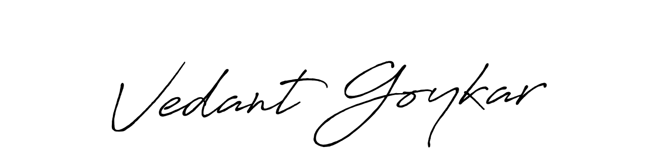 Make a beautiful signature design for name Vedant Goykar. With this signature (Antro_Vectra_Bolder) style, you can create a handwritten signature for free. Vedant Goykar signature style 7 images and pictures png