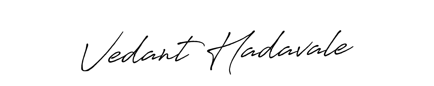 Create a beautiful signature design for name Vedant Hadavale. With this signature (Antro_Vectra_Bolder) fonts, you can make a handwritten signature for free. Vedant Hadavale signature style 7 images and pictures png