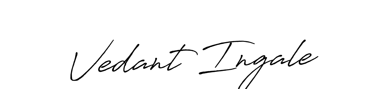 How to make Vedant Ingale name signature. Use Antro_Vectra_Bolder style for creating short signs online. This is the latest handwritten sign. Vedant Ingale signature style 7 images and pictures png