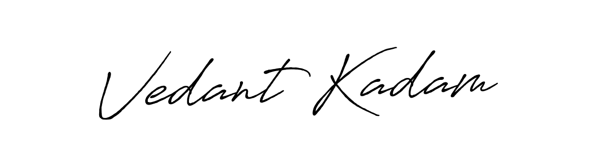 How to make Vedant Kadam name signature. Use Antro_Vectra_Bolder style for creating short signs online. This is the latest handwritten sign. Vedant Kadam signature style 7 images and pictures png