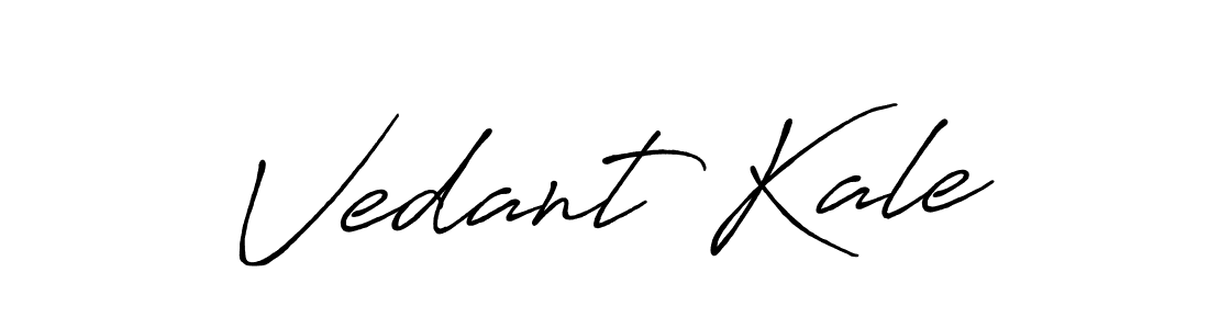 Create a beautiful signature design for name Vedant Kale. With this signature (Antro_Vectra_Bolder) fonts, you can make a handwritten signature for free. Vedant Kale signature style 7 images and pictures png