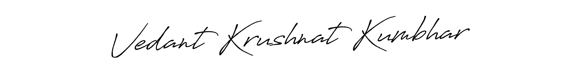 Make a beautiful signature design for name Vedant Krushnat Kumbhar. With this signature (Antro_Vectra_Bolder) style, you can create a handwritten signature for free. Vedant Krushnat Kumbhar signature style 7 images and pictures png