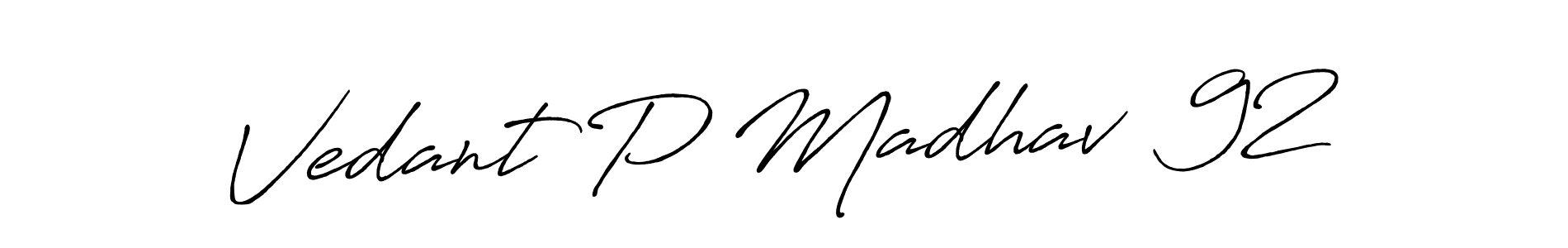 You can use this online signature creator to create a handwritten signature for the name Vedant P Madhav  92. This is the best online autograph maker. Vedant P Madhav  92 signature style 7 images and pictures png