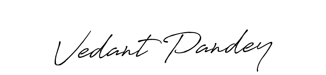 Use a signature maker to create a handwritten signature online. With this signature software, you can design (Antro_Vectra_Bolder) your own signature for name Vedant Pandey. Vedant Pandey signature style 7 images and pictures png