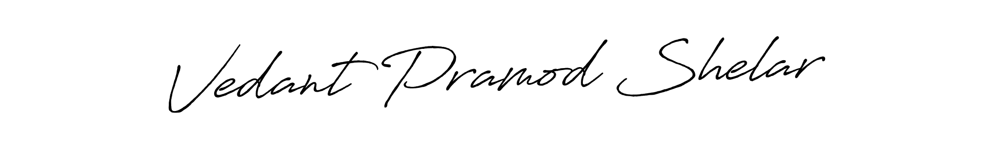 Antro_Vectra_Bolder is a professional signature style that is perfect for those who want to add a touch of class to their signature. It is also a great choice for those who want to make their signature more unique. Get Vedant Pramod Shelar name to fancy signature for free. Vedant Pramod Shelar signature style 7 images and pictures png