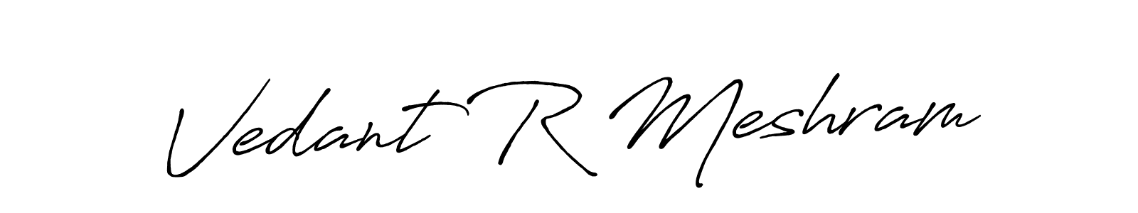 Antro_Vectra_Bolder is a professional signature style that is perfect for those who want to add a touch of class to their signature. It is also a great choice for those who want to make their signature more unique. Get Vedant R Meshram name to fancy signature for free. Vedant R Meshram signature style 7 images and pictures png