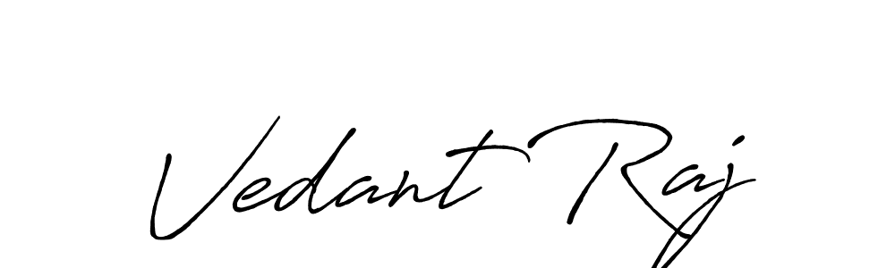 The best way (Antro_Vectra_Bolder) to make a short signature is to pick only two or three words in your name. The name Vedant Raj include a total of six letters. For converting this name. Vedant Raj signature style 7 images and pictures png