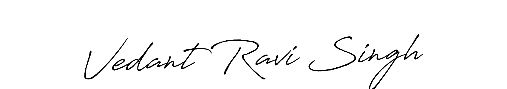 How to make Vedant Ravi Singh name signature. Use Antro_Vectra_Bolder style for creating short signs online. This is the latest handwritten sign. Vedant Ravi Singh signature style 7 images and pictures png