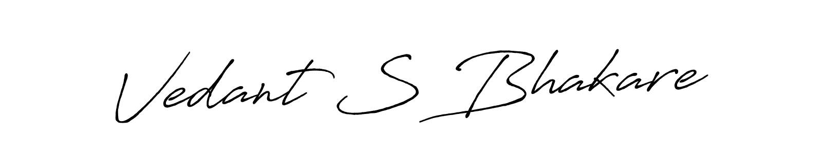 How to make Vedant S Bhakare signature? Antro_Vectra_Bolder is a professional autograph style. Create handwritten signature for Vedant S Bhakare name. Vedant S Bhakare signature style 7 images and pictures png