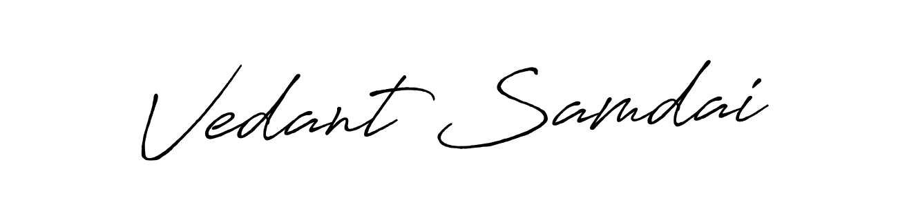 Create a beautiful signature design for name Vedant Samdai. With this signature (Antro_Vectra_Bolder) fonts, you can make a handwritten signature for free. Vedant Samdai signature style 7 images and pictures png