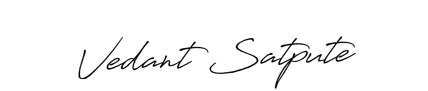 Similarly Antro_Vectra_Bolder is the best handwritten signature design. Signature creator online .You can use it as an online autograph creator for name Vedant Satpute. Vedant Satpute signature style 7 images and pictures png