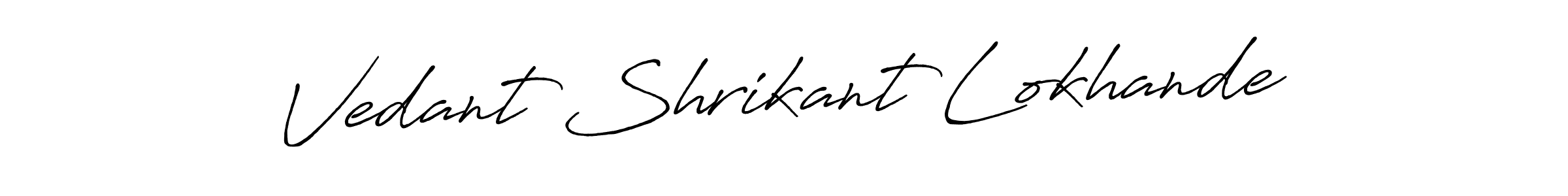 Make a beautiful signature design for name Vedant Shrikant Lokhande. With this signature (Antro_Vectra_Bolder) style, you can create a handwritten signature for free. Vedant Shrikant Lokhande signature style 7 images and pictures png