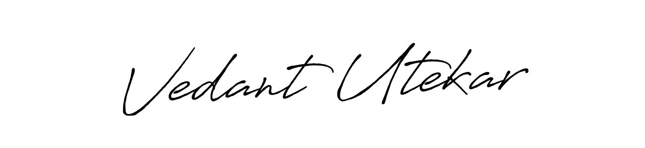 Use a signature maker to create a handwritten signature online. With this signature software, you can design (Antro_Vectra_Bolder) your own signature for name Vedant Utekar. Vedant Utekar signature style 7 images and pictures png