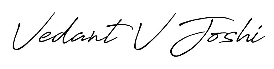 This is the best signature style for the Vedant V Joshi name. Also you like these signature font (Antro_Vectra_Bolder). Mix name signature. Vedant V Joshi signature style 7 images and pictures png