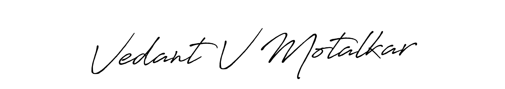 Also You can easily find your signature by using the search form. We will create Vedant V Motalkar name handwritten signature images for you free of cost using Antro_Vectra_Bolder sign style. Vedant V Motalkar signature style 7 images and pictures png