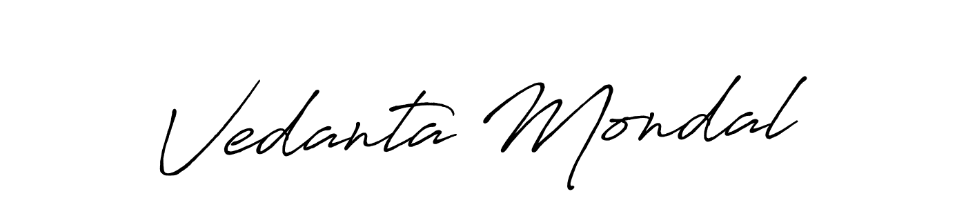 How to make Vedanta Mondal signature? Antro_Vectra_Bolder is a professional autograph style. Create handwritten signature for Vedanta Mondal name. Vedanta Mondal signature style 7 images and pictures png