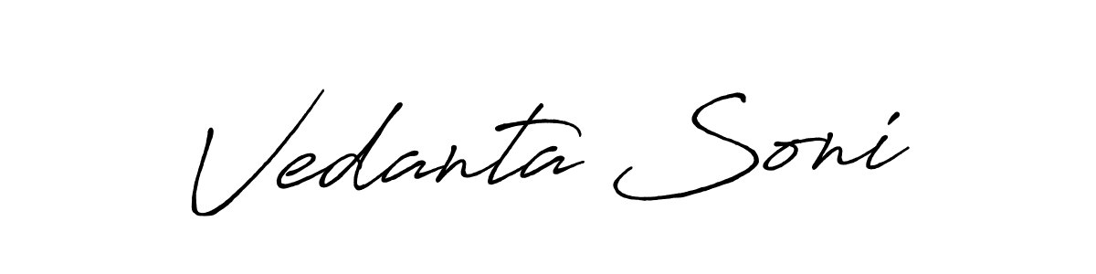 You should practise on your own different ways (Antro_Vectra_Bolder) to write your name (Vedanta Soni) in signature. don't let someone else do it for you. Vedanta Soni signature style 7 images and pictures png