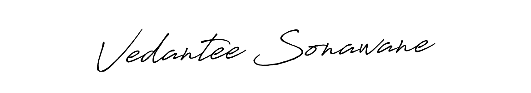 Use a signature maker to create a handwritten signature online. With this signature software, you can design (Antro_Vectra_Bolder) your own signature for name Vedantee Sonawane. Vedantee Sonawane signature style 7 images and pictures png