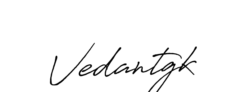 How to make Vedantgk signature? Antro_Vectra_Bolder is a professional autograph style. Create handwritten signature for Vedantgk name. Vedantgk signature style 7 images and pictures png