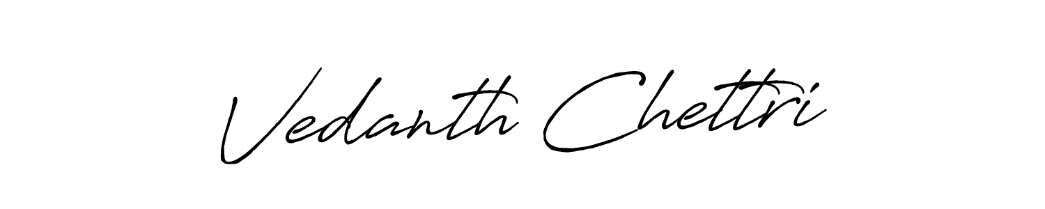 The best way (Antro_Vectra_Bolder) to make a short signature is to pick only two or three words in your name. The name Vedanth Chettri include a total of six letters. For converting this name. Vedanth Chettri signature style 7 images and pictures png