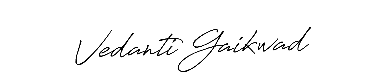 The best way (Antro_Vectra_Bolder) to make a short signature is to pick only two or three words in your name. The name Vedanti Gaikwad include a total of six letters. For converting this name. Vedanti Gaikwad signature style 7 images and pictures png