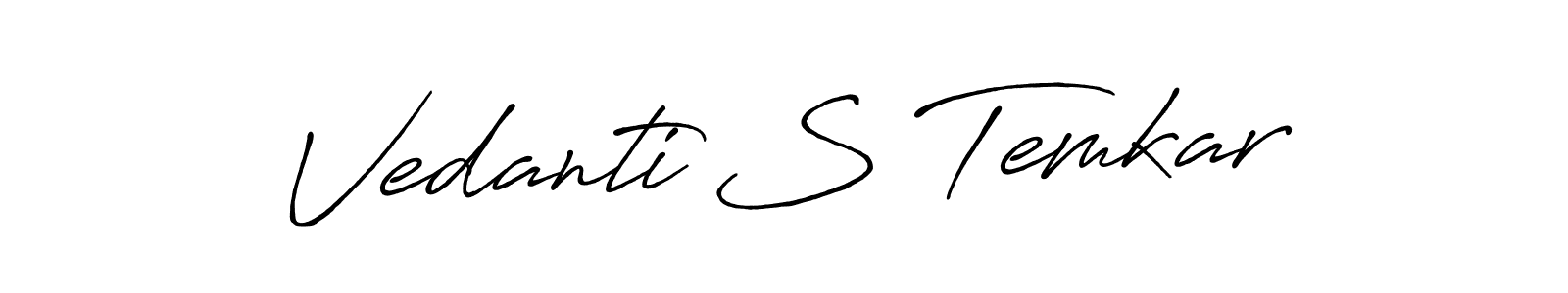 Make a beautiful signature design for name Vedanti S Temkar. With this signature (Antro_Vectra_Bolder) style, you can create a handwritten signature for free. Vedanti S Temkar signature style 7 images and pictures png