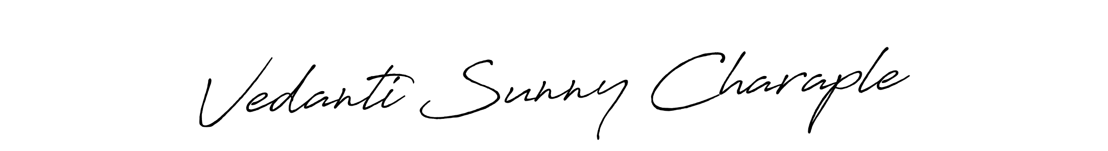 This is the best signature style for the Vedanti Sunny Charaple name. Also you like these signature font (Antro_Vectra_Bolder). Mix name signature. Vedanti Sunny Charaple signature style 7 images and pictures png