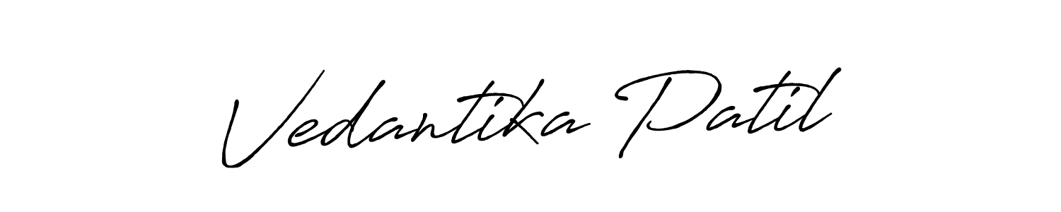 Also we have Vedantika Patil name is the best signature style. Create professional handwritten signature collection using Antro_Vectra_Bolder autograph style. Vedantika Patil signature style 7 images and pictures png
