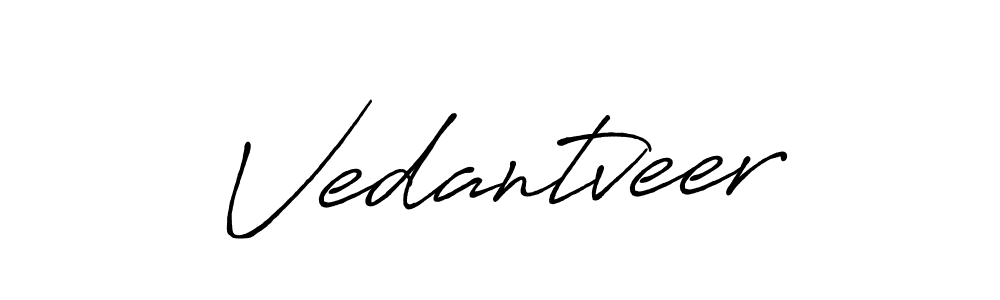 Make a beautiful signature design for name Vedantveer. With this signature (Antro_Vectra_Bolder) style, you can create a handwritten signature for free. Vedantveer signature style 7 images and pictures png