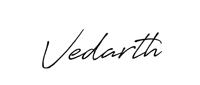 Make a beautiful signature design for name Vedarth. With this signature (Antro_Vectra_Bolder) style, you can create a handwritten signature for free. Vedarth signature style 7 images and pictures png