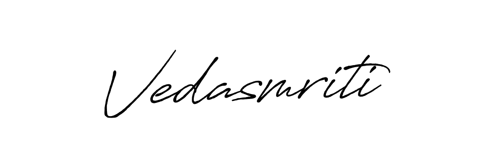 Vedasmriti stylish signature style. Best Handwritten Sign (Antro_Vectra_Bolder) for my name. Handwritten Signature Collection Ideas for my name Vedasmriti. Vedasmriti signature style 7 images and pictures png