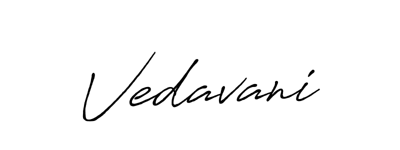 Use a signature maker to create a handwritten signature online. With this signature software, you can design (Antro_Vectra_Bolder) your own signature for name Vedavani. Vedavani signature style 7 images and pictures png