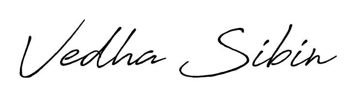 Design your own signature with our free online signature maker. With this signature software, you can create a handwritten (Antro_Vectra_Bolder) signature for name Vedha Sibin. Vedha Sibin signature style 7 images and pictures png