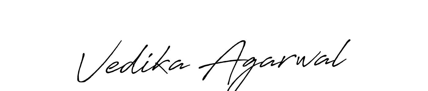 Make a beautiful signature design for name Vedika Agarwal. With this signature (Antro_Vectra_Bolder) style, you can create a handwritten signature for free. Vedika Agarwal signature style 7 images and pictures png