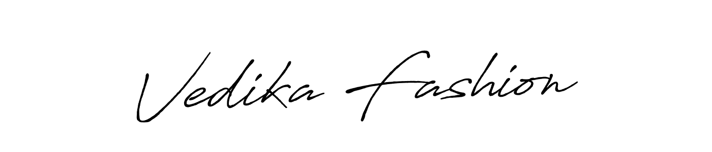 Use a signature maker to create a handwritten signature online. With this signature software, you can design (Antro_Vectra_Bolder) your own signature for name Vedika Fashion. Vedika Fashion signature style 7 images and pictures png