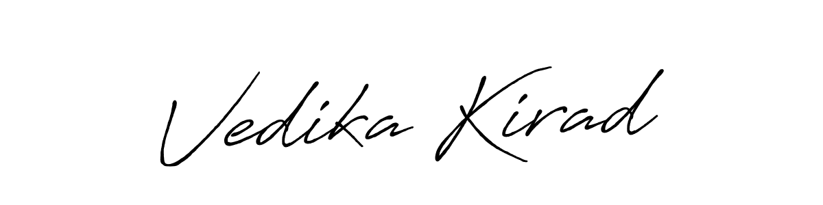 How to make Vedika Kirad name signature. Use Antro_Vectra_Bolder style for creating short signs online. This is the latest handwritten sign. Vedika Kirad signature style 7 images and pictures png