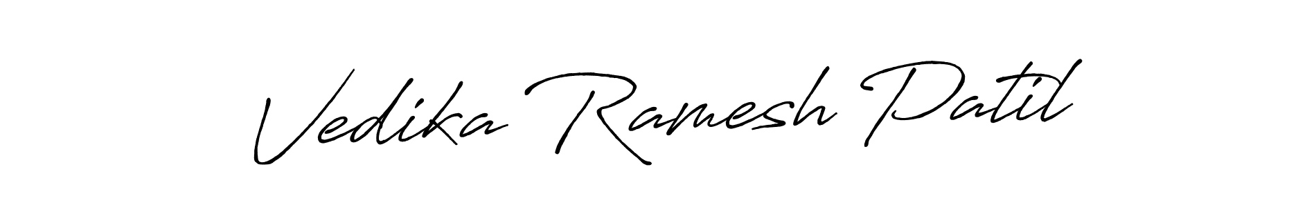 Create a beautiful signature design for name Vedika Ramesh Patil. With this signature (Antro_Vectra_Bolder) fonts, you can make a handwritten signature for free. Vedika Ramesh Patil signature style 7 images and pictures png