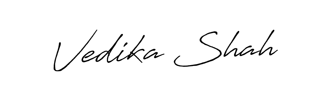 Use a signature maker to create a handwritten signature online. With this signature software, you can design (Antro_Vectra_Bolder) your own signature for name Vedika Shah. Vedika Shah signature style 7 images and pictures png