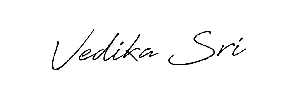 How to make Vedika Sri name signature. Use Antro_Vectra_Bolder style for creating short signs online. This is the latest handwritten sign. Vedika Sri signature style 7 images and pictures png
