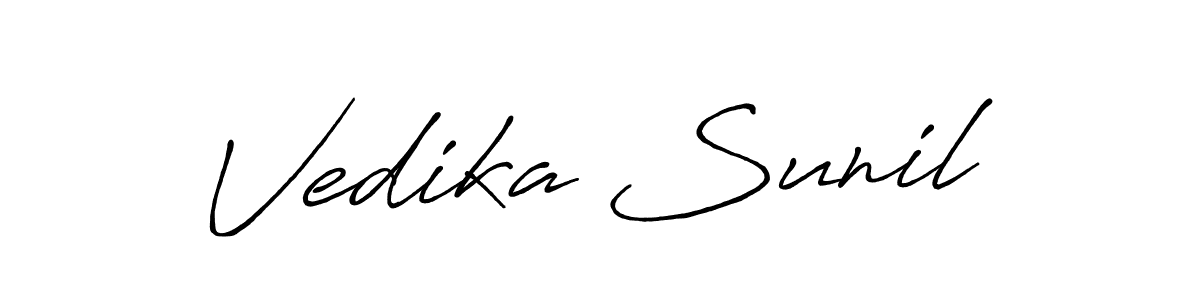 Antro_Vectra_Bolder is a professional signature style that is perfect for those who want to add a touch of class to their signature. It is also a great choice for those who want to make their signature more unique. Get Vedika Sunil name to fancy signature for free. Vedika Sunil signature style 7 images and pictures png