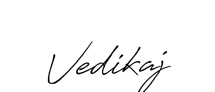 Use a signature maker to create a handwritten signature online. With this signature software, you can design (Antro_Vectra_Bolder) your own signature for name Vedikaj. Vedikaj signature style 7 images and pictures png