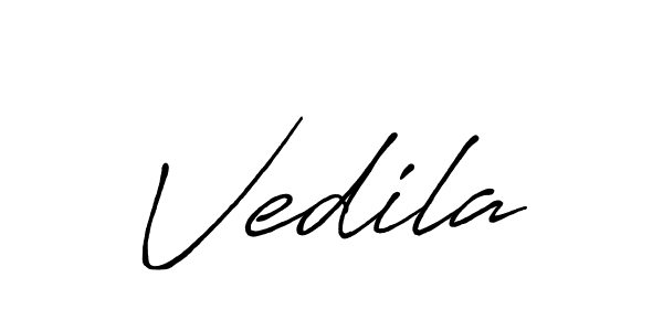 How to make Vedila name signature. Use Antro_Vectra_Bolder style for creating short signs online. This is the latest handwritten sign. Vedila signature style 7 images and pictures png