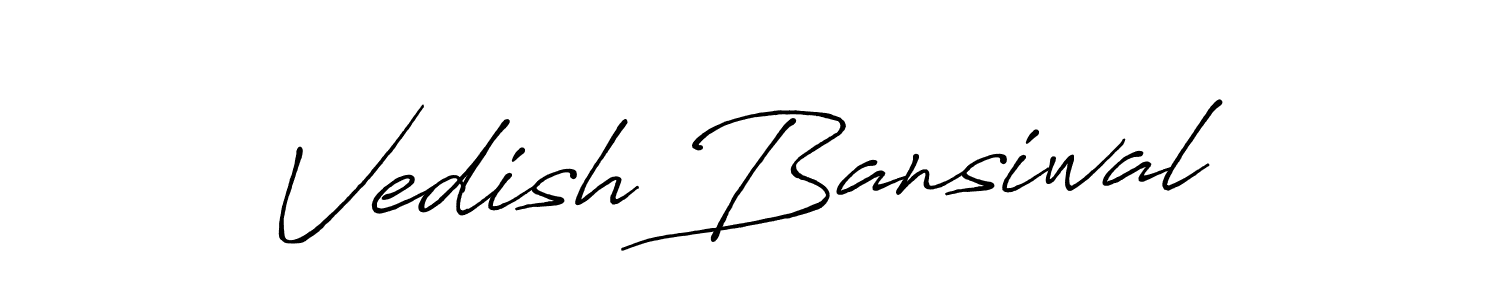 Make a beautiful signature design for name Vedish Bansiwal. With this signature (Antro_Vectra_Bolder) style, you can create a handwritten signature for free. Vedish Bansiwal signature style 7 images and pictures png