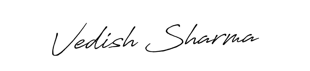 Create a beautiful signature design for name Vedish Sharma. With this signature (Antro_Vectra_Bolder) fonts, you can make a handwritten signature for free. Vedish Sharma signature style 7 images and pictures png