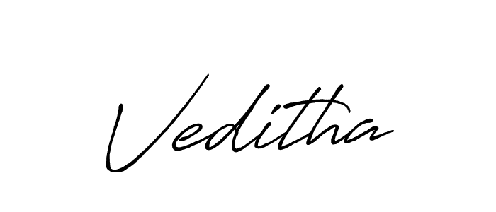 Also we have Veditha name is the best signature style. Create professional handwritten signature collection using Antro_Vectra_Bolder autograph style. Veditha signature style 7 images and pictures png